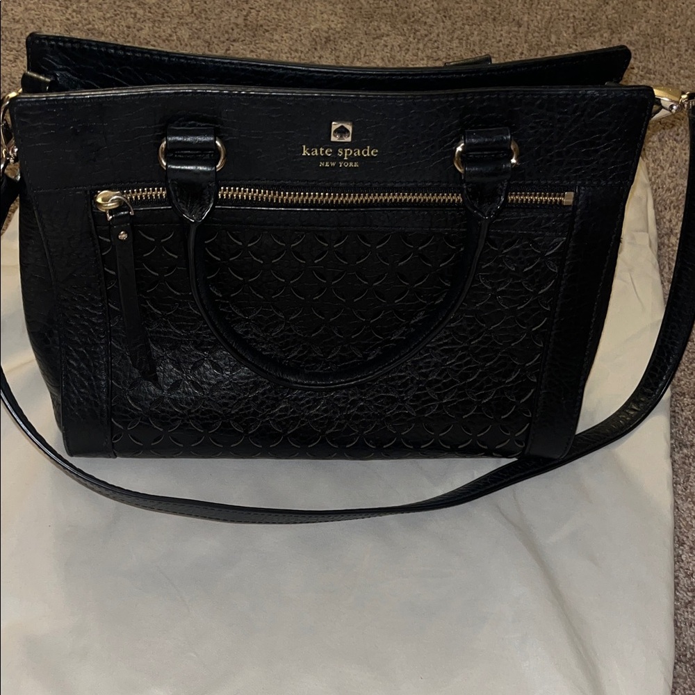 Kate Spade Black Textured Satchel